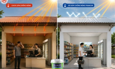 Sơn chống nóng cho cửa hàng tạp hóa
